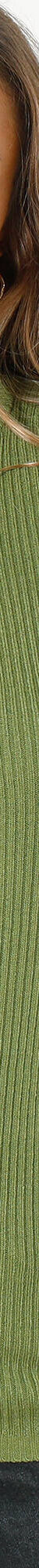 Pull col montant long, maille côtelée (vert olive) Pull col montant long, maille côtelée (vert olive)